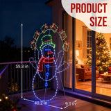 5FT Fun Juggling Snowman Christmas Yard Decorations, Pre-lit 2D Animated Snowman with 358 LED 52375497