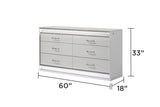 ZNTS Glam Modern Style 6- Drawer Dresser Made with Wood in White B009P243212