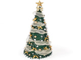 6FT Green Telescopic Christmas Tree with Gold Ribbon, Gold & Silver Ornaments, Bead Chain, PVC, 150 90389719