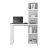 ZNTS Iowa Computer Desk with 1-Cabinet and 4-Tier Bookcase B200P188863