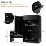 ON-TREND Elegant 2-in-1 Shoe Cabinets with Soft Cushion, Modern Storage Bench with Arched Doors & N721P245716B