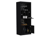 Kevil 71-Inch Tall Bar Cabinet 5-Tier Modern Bar Cabinet with Glass Holder Stemware Rack, Wine B200P188835