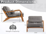 Low Arm Accent Chair - Light Gray Corduroy Upholstered Indoor Lounge Chair, Compact Single Seater 44914714