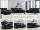 2 Seater Home Theater Recliner Manual Recliner Chair with a LED Light Strip Two Cup Holders and a WF323622AAB