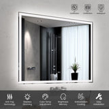 50"x40" Modern LED Smart Mirror Bathroom Mirror, Front Lit & Back Lit With 3 Color Adjustable, T3177P284027