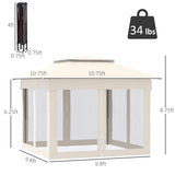 ZNTS 11' x 11' Pop Up Canopy, Outdoor Patio Gazebo Shelter with Removable Zipper Netting, Instant Event W2225141507