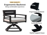 Outdoor Patio Aluminum Swivel Rocker 2PCS with Outdoor-grade Sunbrella Fabric Cushions, Ember Black 88767239