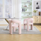 COOLMORE Contemporary Designed Velvet Fabric Upholstered Accent/Dining Chair /Barrel Side Chairs W395P224758