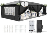10'x20' Instant Pop Up Canopy Tent Black, 6 Panels 2 Doors 4 Mesh Windows, 28/22mm Powder Coated 43899525