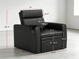 Black PVC Electric Reclining Pedicure Chair 77802564