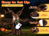 8FT Animated Halloween Inflatable Tree with Pop-Up Ghost Built-in LEDs Blow Up Yard Decoration for 48916790