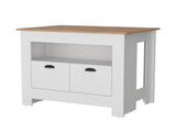 White 2-Door Kitchen Island B062P175037