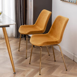 Aufurr Modern Velvet Dining Chair, Set of 2, Gold T2574P164605