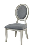 ZNTS Transitional Antique White and Gray Side Chairs Set of 2 Chairs Dining Room Furniture Padded fabric B01152296