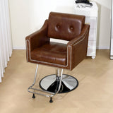 ZNTS 360&deg; Swivel Faux Leather Swivel Salon Barber Chair Height Adjustable for Men & Women for Haircut W676P187962