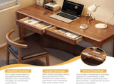 Solid Wood Desk with Drawers, Standing Desk with Smooth Edges, Home Office Desk for Small Spaces, 41863372