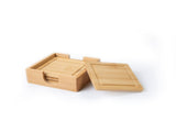 (3 pack)Natural Bamboo Coaster 4 Pack Set, 4.52 x 4.52 x 1.65 inch 44742923