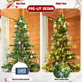 Artificial 6ft Green LED-lit Christmas Tree with 502PE/PVC Mixed Branch Tips,Hinged Premium & 26778772