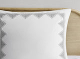 Cotton Printed Comforter Set with Chenille Gray King/Cal King B035128799