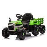 ZNTS Ride on Tractor2.0 with Trailer,24V Battery Powered Electric Tractor Toy, 200w*2motor W1396P193865