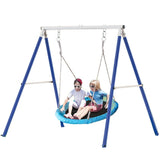 ZNTS Metal Swing Stand With Saucer Outdoor Playground Metal Swing Set For Kids Outdoor Play Equipment W1262P168479