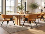 Modern Kitchen Dining Chair Set , brown faux leather soft cushion, curved wrap-around W5815P583490