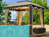 ZNTS 10X10FT Softtop Metal Gazebo with Mosquito Net&Sunshade Curtains,Sturdy Heavy Duty Double Roof W2259P167848