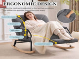 Corduroy Nursery Rocking Chair w/ Pull-out Footrest, Adjustable Backrest 100&deg-160&deg, Oversized 17148454
