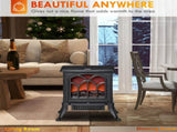 Electric Fireplace Freestanding Fireplace Stove with Realistic Logs 14.75"x9"x17.25" Black 07467903