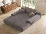 NEW Convertible Chaise Lounge Chair Plush with Wide Armrest & Throw Pillows, Cozy Boneless Sleeper W3975P549237