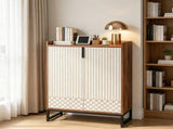 Modern Shoe Cabinet with Doors, 5-Tier Shoe Rack Organizer with Adjustable Shelves, Fits 15-20 Pairs 53587045