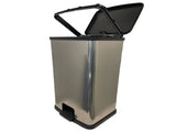 Kitchen Trash Can, 13.2 Gallon Plastic Step Garbage Bin with Lid, Silver 41238085