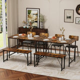 4 Piece Dining Table Set, Kitchen Table and 2 Chairs for 4 with Bench for Home, Kitchen, Living W578P150068
