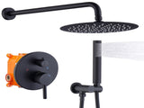 Shower System Shower Faucet Combo Set Wall Mounted with 10" Rainfall Shower Head and handheld shower T3177P269094