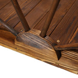 3.3ft Wooden Garden Bridge Arc Footbridge with Half-Wheel Style Railings & Solid Fir Construction, W465P221160