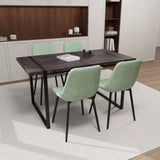 59" MDF black wooden table and modern chair 4-piece set, medieval wooden kitchen 52519194