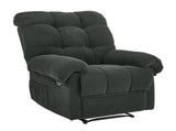 Dark Gray Recliner Chair, Overstuffed Armchair, Manual Recliner, Living Room Seating, Reading Chair, 07638741