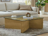31.5 Inch Glass Coffee, Mid-Century Modern Square Coffee, Living Room Wooden Coffee W2972P277851
