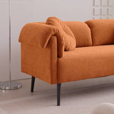 68.5" Modern Lamb Wool Sofa With Decorative Throw Pillows for Small Spaces W848P152953