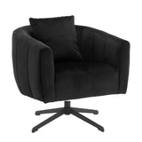 ZNTS 360&deg; Swivel Accent Chair, Modern Velvet Fabric Living Room Armchair, Comfy Wide Upholstered with 65448848