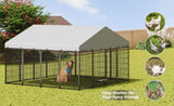 Large Dog Kennel Outdoor Pet Pens Dogs Run Enclosure Animal Hutch Metal Coop Fence with Roof Cover. W1820P318708