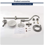 Shower System with Rain Showerhead, 5-Function Hand Shower, Adjustable Slide Bar and Soap Dish for DSAE103BN