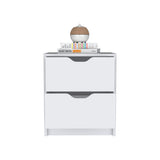 Nightstand Gandu, Two Drawers, White Finish B092122833