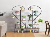 2pcs 6 Layers Half Heart Iron Wood Suitable For Garden Balcony Patio Lawn Home Decoration Plant 76987031