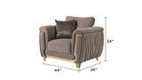 Leena Contemporary Style Upholstery Chair Made with Wood in Gold accent & Gray B009P264616