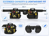 Heavy Duty Tool Belt with 20 Pockets, Adjustable Carpenter Tool Belt with Double Tool Pouches, 79890172