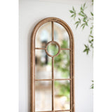24x79" Half-Round Elongated Mirror with Decorative Window Look Classic Architecture Style Solid Fir W2078126755