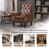 COOLMORE Wood Frame Armchair, Modern Accent Chair Lounge Chair with Sturdy Wood Legs for Living Room W395109980