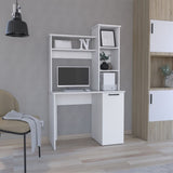 Carson Computer Desk with Hutch, Single Door Cabinet, Expansive Work Surface and 3-Tier Storage B200P188876