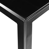 ZNTS Simple Assembled Tempered Glass & Iron Dinner Table Black 00522385